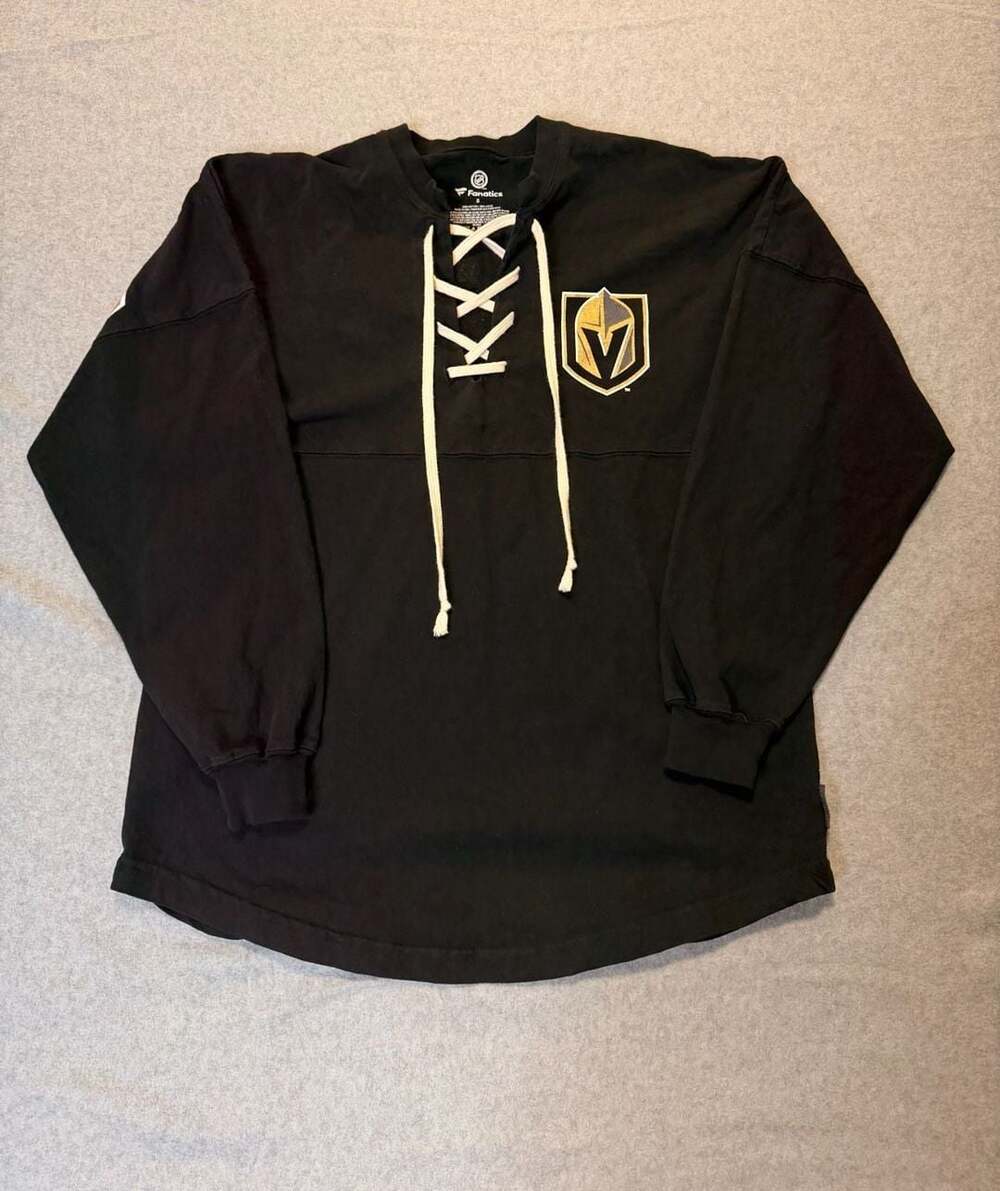 Fanatics Spirit Jersey Vegas Golden Knights Lace-Up Long Sleeve Shirt Size S